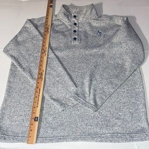 Whitewater Cape Cod 4 snap pullover sweater. Long sleeve XL grey heather.